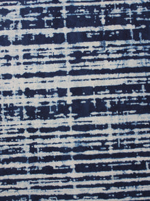 Indigo White Natural Dyed Hand Block Printed Cotton Fabric Per Meter - F0916206