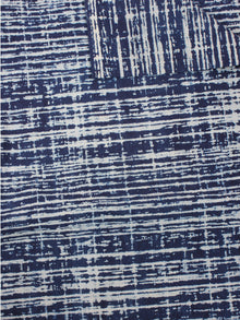 Indigo White Natural Dyed Hand Block Printed Cotton Fabric Per Meter - F0916206