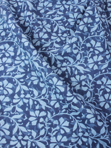 Indigo with Light Blue Color Natural Dyed Hand Block Printed Cotton Fabric Per Meter - F0916207