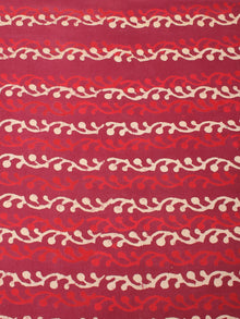 Red Beige Natural Dyed Hand Block Printed Cotton Fabric Per Meter - F0916213
