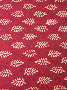 Red Beige Natural Dyed Hand Block Printed Cotton Fabric Per Meter - F0916214