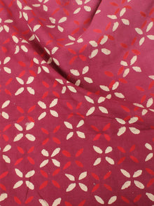 Red Beige Natural Dyed Hand Block Printed Cotton Fabric Per Meter - F0916216