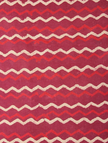 Red Beige Leharia Natural Dyed Hand Block Printed Cotton Fabric Per Meter - F0916218