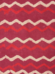 Red Beige Leharia Natural Dyed Hand Block Printed Cotton Fabric Per Meter - F0916218