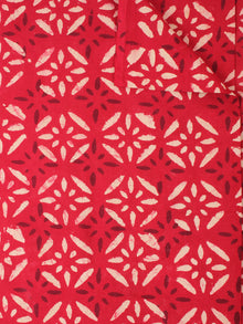 Red Beige Natural Dyed Hand Block Printed Cotton Fabric Per Meter - F0916225