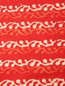 Orange Beige Natural Dyed Hand Block Printed Cotton Fabric Per Meter - F0916230