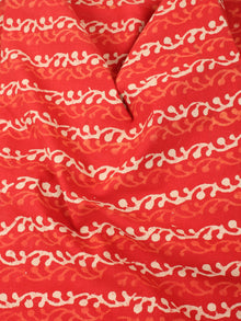 Orange Beige Natural Dyed Hand Block Printed Cotton Fabric Per Meter - F0916230