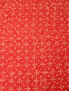 Orange Beige Natural Dyed Hand Block Printed Cotton Fabric Per Meter - F0916231