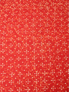 Orange Beige Natural Dyed Hand Block Printed Cotton Fabric Per Meter - F0916231
