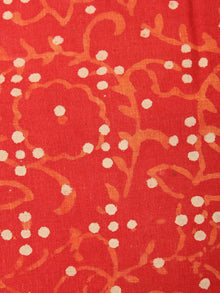 Orange Beige Natural Dyed Hand Block Printed Cotton Fabric Per Meter - F0916231