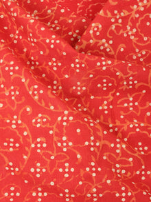 Orange Beige Natural Dyed Hand Block Printed Cotton Fabric Per Meter - F0916231