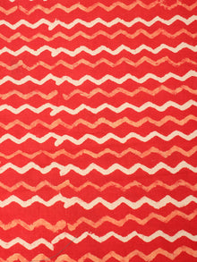 Orange Beige Natural Dyed Hand Block Printed Cotton Fabric Per Meter - F0916232
