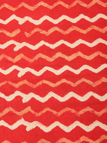 Orange Beige Natural Dyed Hand Block Printed Cotton Fabric Per Meter - F0916232