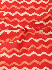 Orange Beige Natural Dyed Hand Block Printed Cotton Fabric Per Meter - F0916232