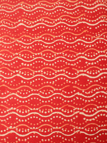 Orange Beige Natural Dyed Hand Block Printed Cotton Fabric Per Meter - F0916236
