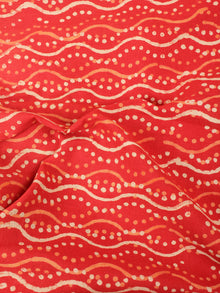 Orange Beige Natural Dyed Hand Block Printed Cotton Fabric Per Meter - F0916236