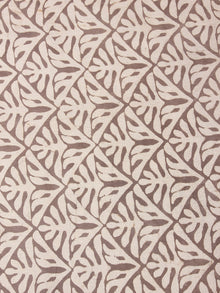 Beige Brown Natural Dyed Hand Block Printed Cotton Fabric Per Meter - F0916238