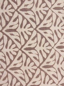 Beige Brown Natural Dyed Hand Block Printed Cotton Fabric Per Meter - F0916238
