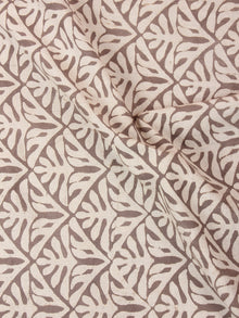 Beige Brown Natural Dyed Hand Block Printed Cotton Fabric Per Meter - F0916238