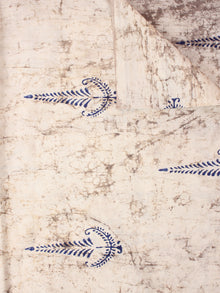 Indigo Ivory Natural Dyed Hand Block Printed Cotton Fabric Per Meter - F0916240
