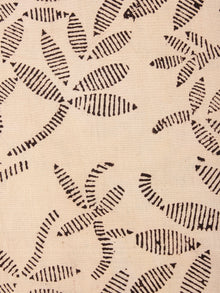 Ivory Black Natural Dyed Hand Block Printed Cotton Fabric Per Meter - F0916241