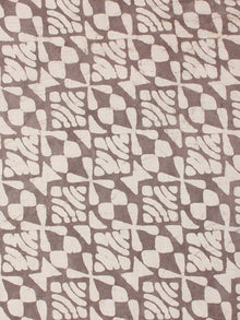 Beige Brown Natural Dyed Hand Block Printed Cotton Fabric Per Meter - F0916242