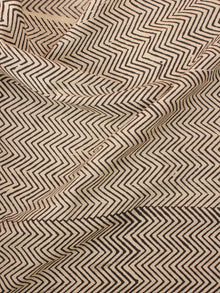 Beige Black Natural Dyed Hand Block Printed Cotton Fabric Per Meter - F0916243
