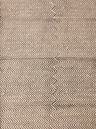 Beige Black Natural Dyed Hand Block Printed Cotton Fabric Per Meter - F0916243