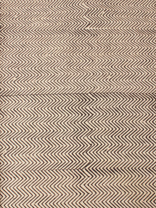 Beige Black Natural Dyed Hand Block Printed Cotton Fabric Per Meter - F0916243