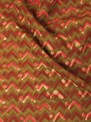 Multi Color Natural Dyed Hand Block Printed Cotton Fabric Per Meter - F0916246