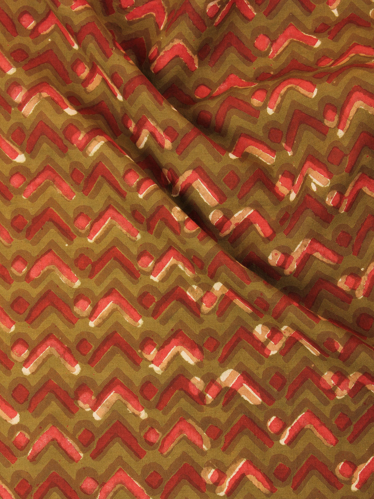Multi Color Natural Dyed Hand Block Printed Cotton Fabric Per Meter - F0916246