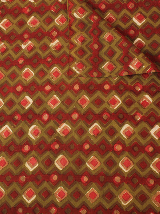 Multi Color Natural Dyed Hand Block Printed Cotton Fabric Per Meter - F0916247