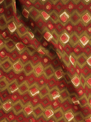Multi Color Natural Dyed Hand Block Printed Cotton Fabric Per Meter - F0916247