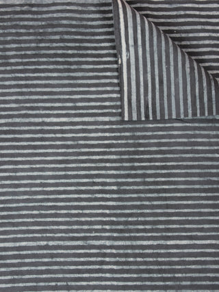 Grey Natural Dyed Hand Block Printed Cotton Fabric Per Meter - F0916250