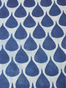 Indigo Natural Dyed Hand Block Printed Cotton Fabric Per Meter - F0916256