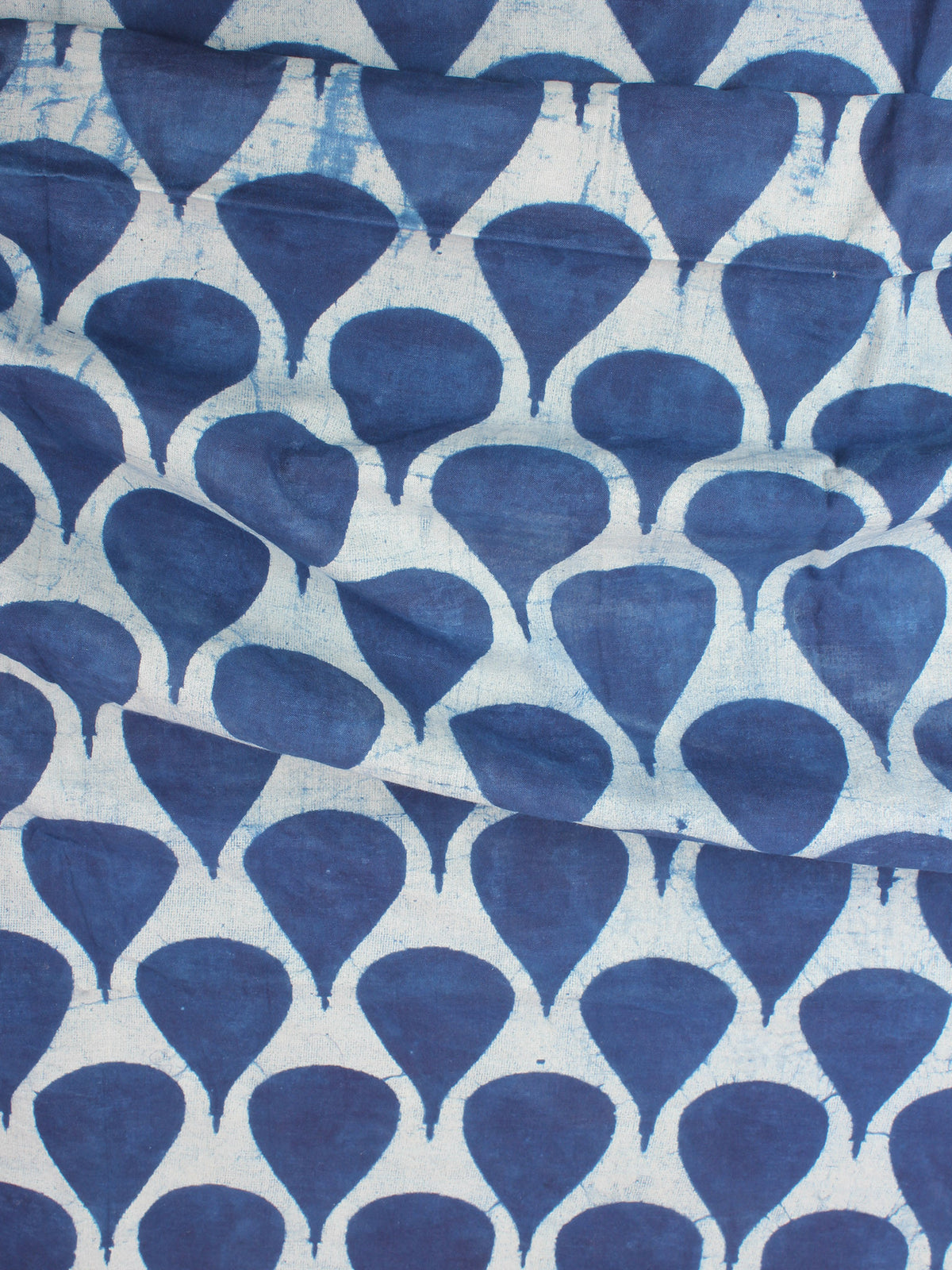 Indigo Natural Dyed Hand Block Printed Cotton Fabric Per Meter - F0916256