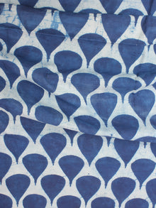 Indigo Natural Dyed Hand Block Printed Cotton Fabric Per Meter - F0916256