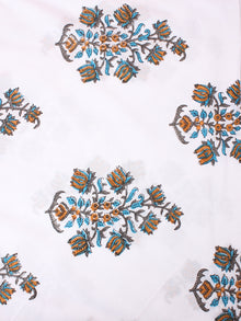 Multi Color Natural Dyed Hand Block Printed Cotton Fabric Per Meter - F0916262