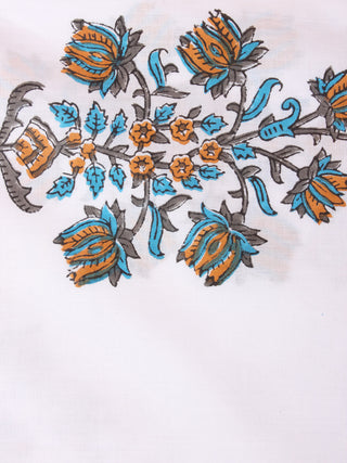 Multi Color Natural Dyed Hand Block Printed Cotton Fabric Per Meter - F0916262