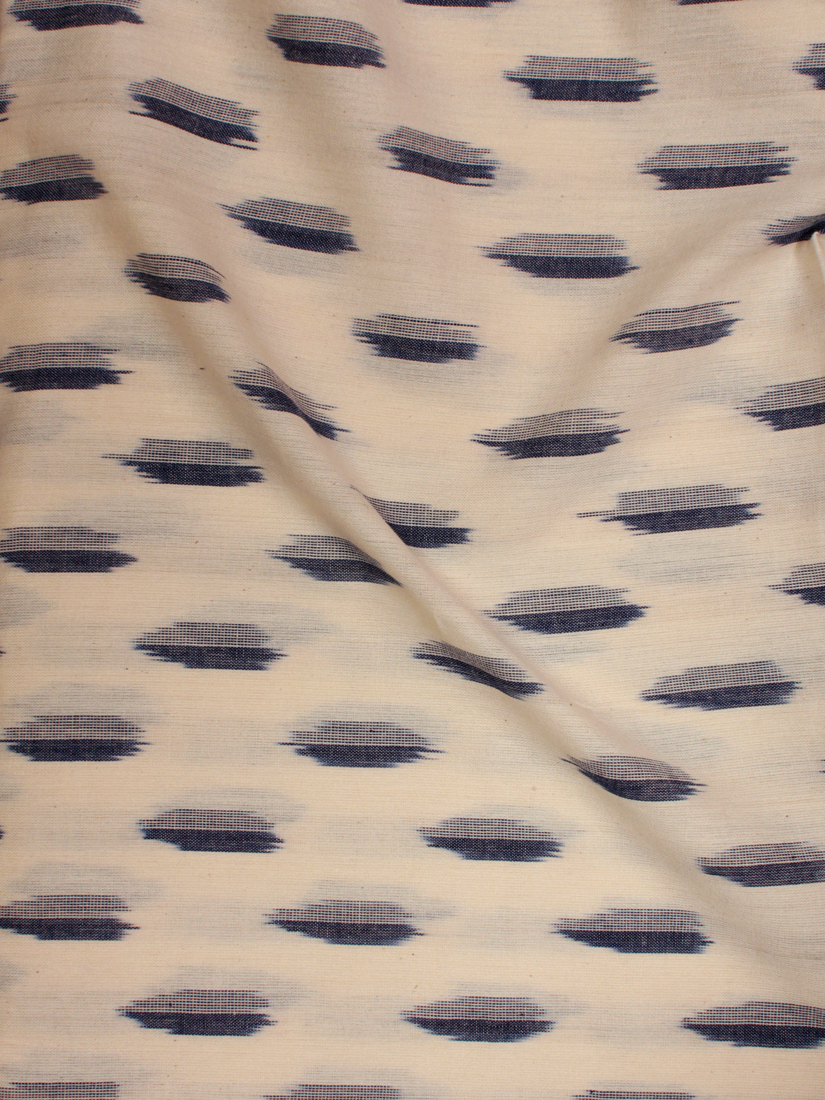 Ivory Grey Pochampally Hand Weaved Ikat Fabric Per Meter - F002F805