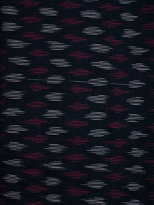 Black Lavender White Pochampally Hand Weaved Ikat Fabric Per Meter - F002F806