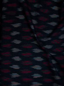 Black Lavender White Pochampally Hand Weaved Ikat Fabric Per Meter - F002F806