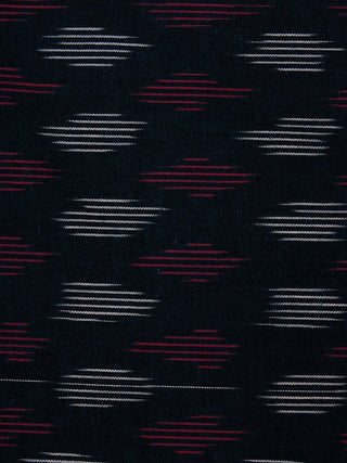 Black Lavender White Pochampally Hand Weaved Ikat Fabric Per Meter - F002F806