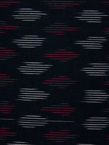 Black Lavender White Pochampally Hand Weaved Ikat Fabric Per Meter - F002F806