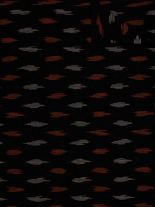 Black Orange Ivory Pochampally Hand Weaved Ikat Fabric Per Meter - F002F808