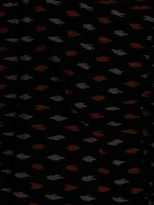 Black Orange Ivory Pochampally Hand Weaved Ikat Fabric Per Meter - F002F808