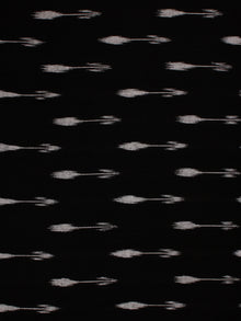 Black Ivory Pochampally Hand Weaved Ikat Fabric Per Meter - F002F809