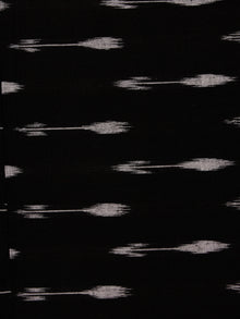 Black Ivory Pochampally Hand Weaved Ikat Fabric Per Meter - F002F809