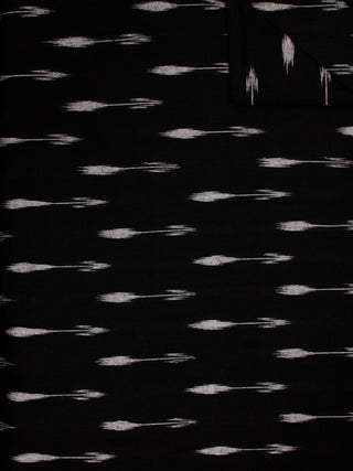 Black Ivory Pochampally Hand Weaved Ikat Fabric Per Meter - F002F809