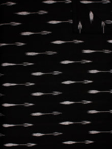 Black Ivory Pochampally Hand Weaved Ikat Fabric Per Meter - F002F809
